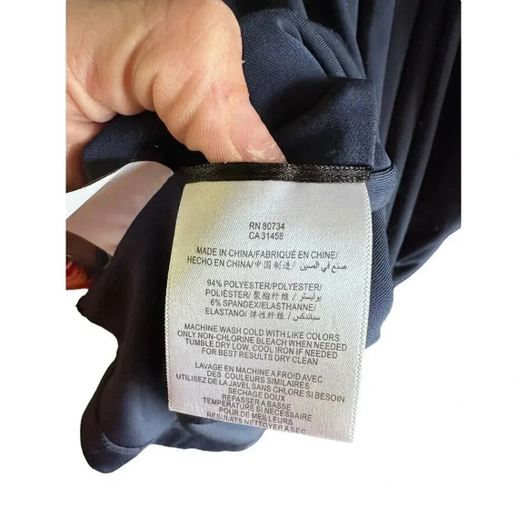 BCBGMAXAZRIA Women's black Long Sleeve Midi Ruffle Dress Size Large - Picture 7 of 8